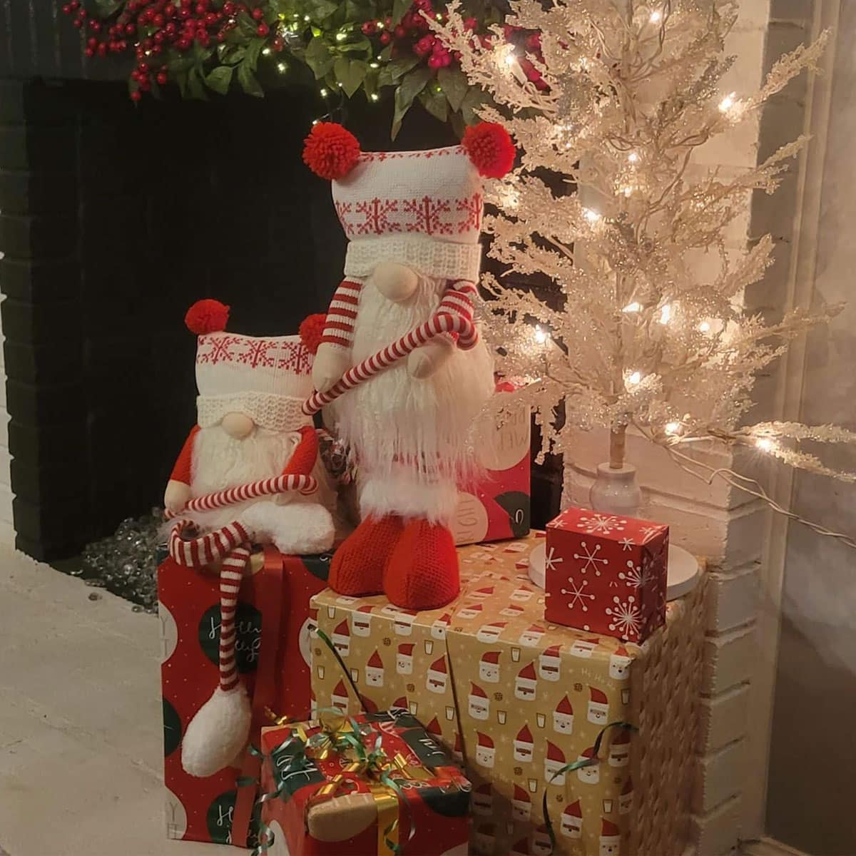 Candy Cane Sitting Gnome