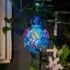 Solar Hummingbird Feeder Oval Blue