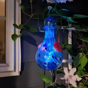 Solar Hummingbird Feeder Teardrop Blue