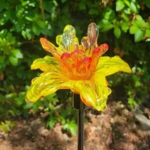 Handblown Glass Flowers - Red/Yellow